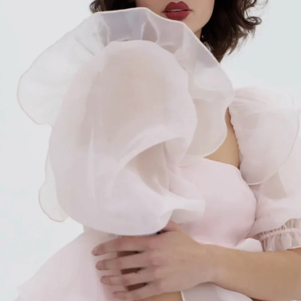 Selkie The Peach Skin Rose Petal Puff Dress - Picture 3 of 9